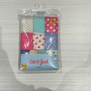 Girls Cat and Jack pack of 10 underwear size 10